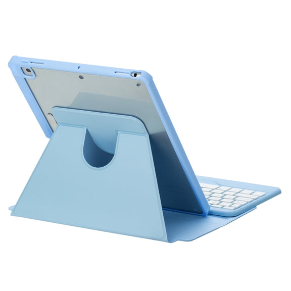 For iPad Pro 11 2024 L13-B 360 Rotation Acrylic Transparent Bluetooth Keyboard Leather Case(Blue)