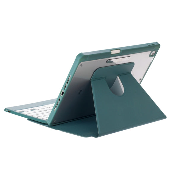 For iPad Pro 11 2024 L13-B 360 Rotation Acrylic Transparent Bluetooth Keyboard Leather Case(Green)