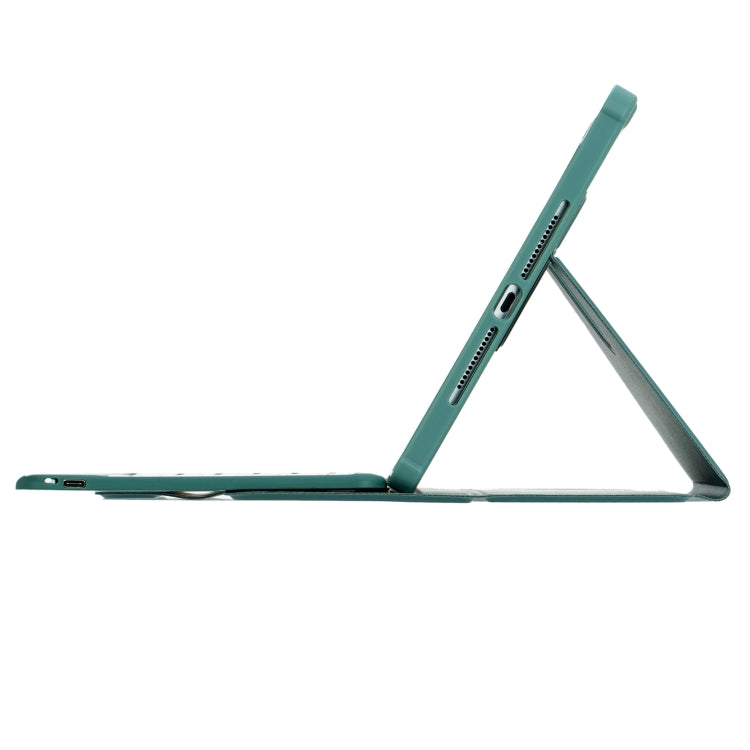 For iPad Pro 11 2024 L13-B 360 Rotation Acrylic Transparent Bluetooth Keyboard Leather Case(Green)