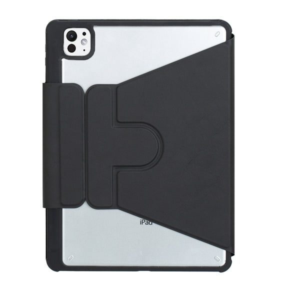 For iPad Pro 11 2024 L13-BS 360 Rotation Acrylic Transparent Bluetooth Keyboard Leather Case with Backlight(Black)