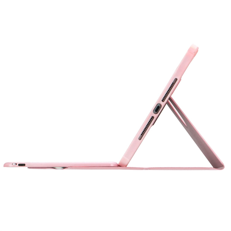 For iPad Pro 11 2024 L13-BS 360 Rotation Acrylic Transparent Bluetooth Keyboard Leather Case with Backlight(Pink)