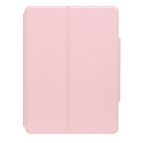 For iPad Pro 11 2024 YL13 360 Rotation Acrylic Transparent Round Keycap Bluetooth Keyboard Leather Case(Pink)
