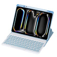 For iPad Pro 11 2024 YL13 360 Rotation Acrylic Transparent Round Keycap Bluetooth Keyboard Leather Case(Blue) - For iPad Pro by PMC Jewellery | Online Shopping South Africa | PMC Jewellery | Buy Now Pay Later Mobicred