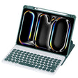 For iPad Pro 11 2024 YL13 360 Rotation Acrylic Transparent Round Keycap Bluetooth Keyboard Leather Case(Green) - For iPad Pro by PMC Jewellery | Online Shopping South Africa | PMC Jewellery | Buy Now Pay Later Mobicred
