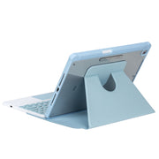 For iPad Pro 11 2024 YL13-A 360 Rotation Acrylic Transparent Round Keycap Bluetooth Keyboard Leather Case With Touch Control(Blue)