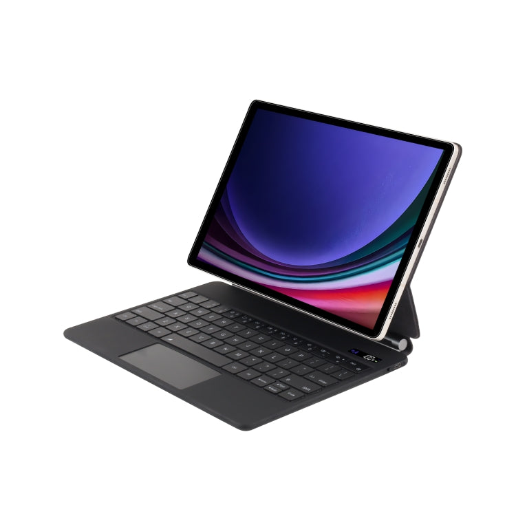 For Samsung Galaxy Tab S9 FE / S9 P710 Magnetic Bluetooth Keyboard Leather Tablet Case(Black)