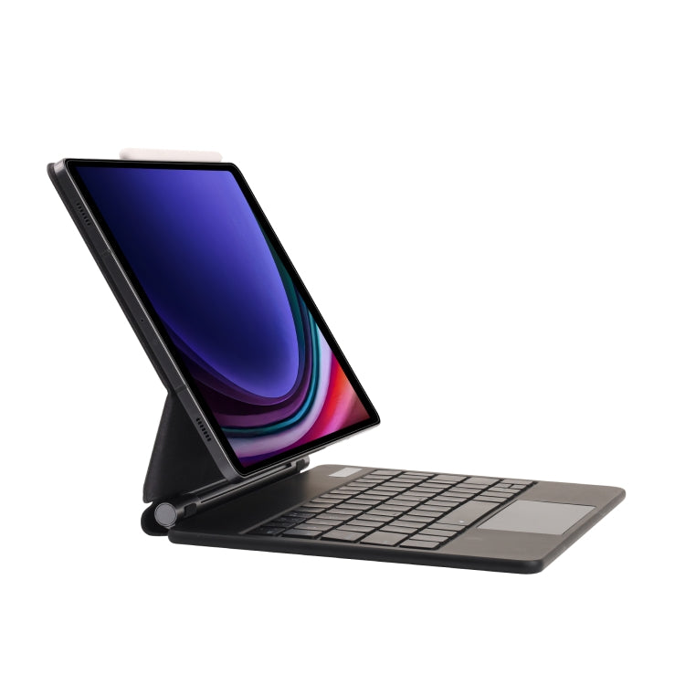 For Samsung Galaxy Tab S10+ / S9 FE+ P810 Magnetic Bluetooth Keyboard Leather Tablet Case(Black)