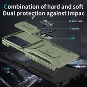 For Samsung Galaxy S25 Ultra 5G Sliding Camshield Holder Phone Case(Alpine Green)