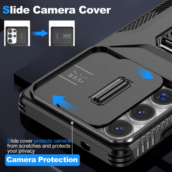For Samsung Galaxy S25 Ultra 5G Sliding Camshield Holder Phone Case(Black)