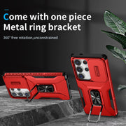 For Samsung Galaxy S25 Ultra 5G Sliding Camshield Holder Phone Case(Red)