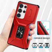For Samsung Galaxy S25 Ultra 5G Sliding Camshield Holder Phone Case(Red)