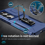 For Samsung Galaxy S25 Ultra 5G Sliding Camshield Holder Phone Case(Blue)
