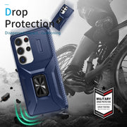 For Samsung Galaxy S25 Ultra 5G Sliding Camshield Holder Phone Case(Blue)