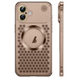 For iPhone 16 Spring Buckle MagSafe Magnetic Metal Aromatherapy Phone Case(Gold) - iPhone 16 Cases by PMc TechLife | Online Shopping South Africa | PMc TechLife | Buy Now Pay Later Mobicred