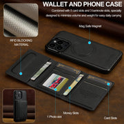 For iPhone 16 Pro LC.IMEEKE L5 Series Detachable RFID Card Bag Magsafe Phone Case(Black)