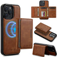 For iPhone 16 Pro LC.IMEEKE L5 Series Detachable RFID Card Bag Magsafe Phone Case(Brown) - free shipping - PMC Jewellery - Order now!