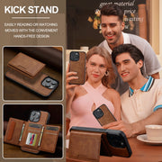 For iPhone 16 Pro LC.IMEEKE L5 Series Detachable RFID Card Bag Magsafe Phone Case(Brown)