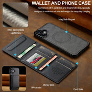 For iPhone 16 Plus LC.IMEEKE L5 Series Detachable RFID Card Bag Magsafe Phone Case(Black)