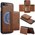 For iPhone 16e LC.IMEEKE L5 Series Detachable RFID Card Bag Magsafe Phone Case(Brown) - iPhone 16e Cases by LC.IMEEKE | Online Shopping South Africa | PMC TechLife | Buy Now Pay Later Mobicred