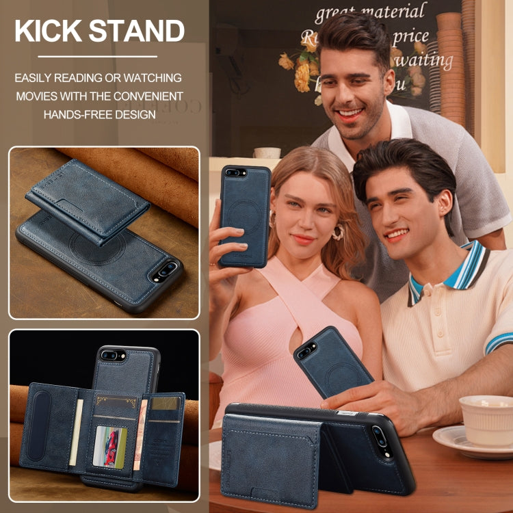 For iPhone 16e LC.IMEEKE L5 Series Detachable RFID Card Bag Magsafe Phone Case(Blue)