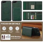 For iPhone 16e LC.IMEEKE L5 Series Detachable RFID Card Bag Magsafe Phone Case(Green)
