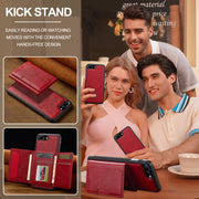 For iPhone 16e LC.IMEEKE L5 Series Detachable RFID Card Bag Magsafe Phone Case(Red)