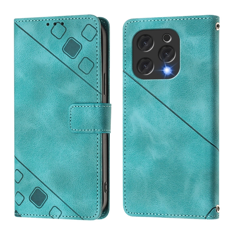 For Doogee N55 Plus Skin-feel Embossed Leather Phone Case(Green)