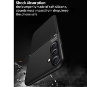 For Samsung Galaxy S25+ 5G Classic Tilt Strip Grain Magnetic PC Hybrid TPU Phone Case(Red)