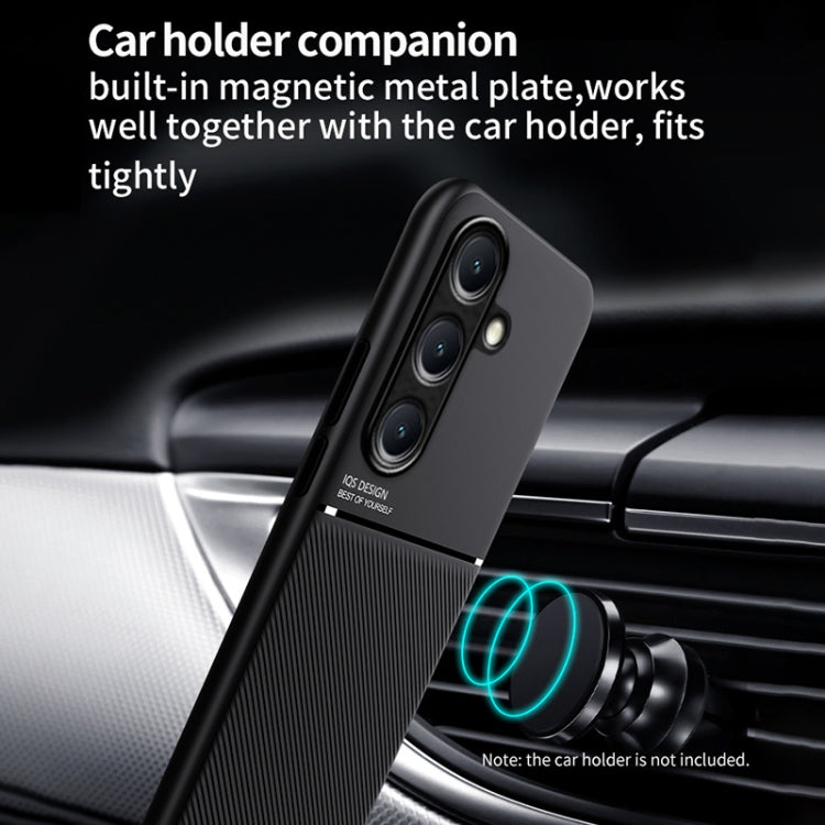 For Samsung Galaxy S25 Ultra 5G Classic Tilt Strip Grain Magnetic PC Hybrid TPU Phone Case(Blue)