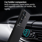 For Samsung Galaxy S25 Ultra 5G Classic Tilt Strip Grain Magnetic PC Hybrid TPU Phone Case(Blue)