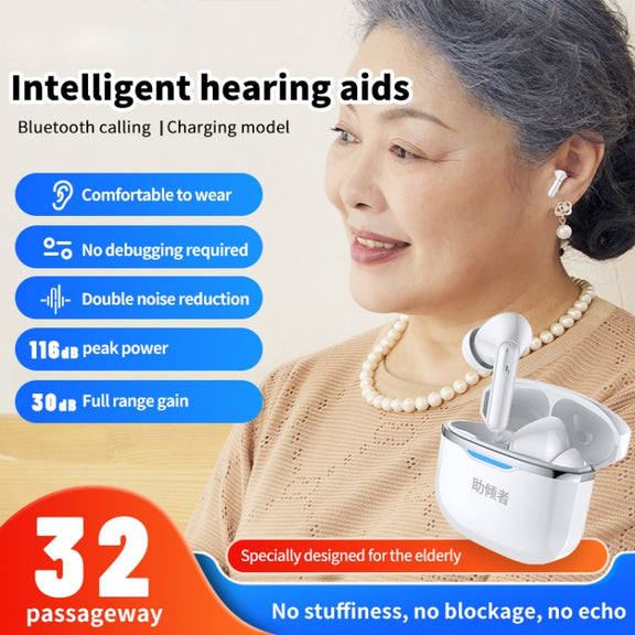 Bluetooth 5.3 In-ear AI Smart Recognition Hearing Aid(White)