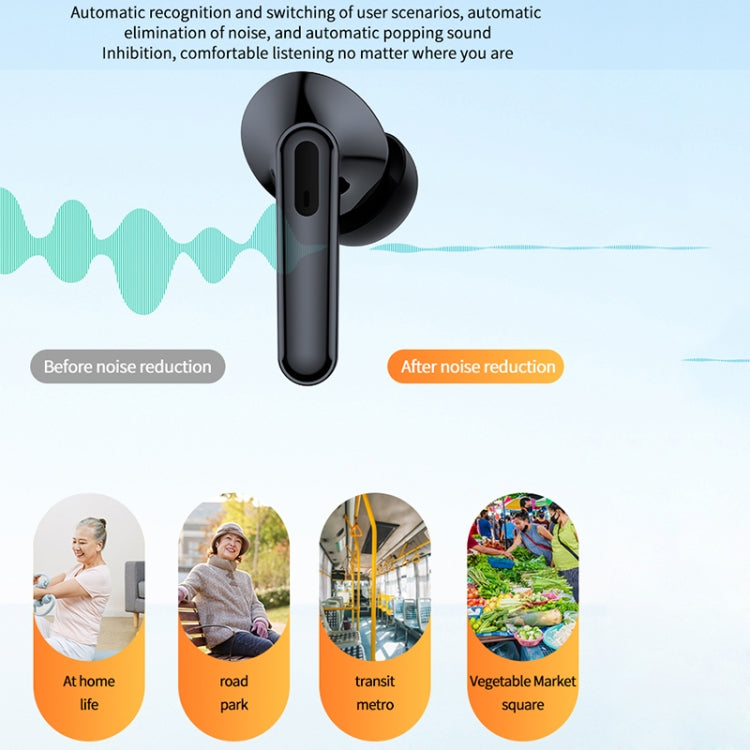 Bluetooth 5.3 In-ear AI Smart Recognition Hearing Aid(White)