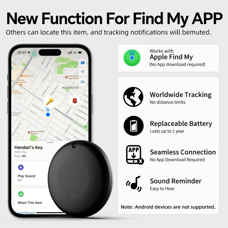 F8 Water-resistant Global Location Tracker Anti-lost Device(White)