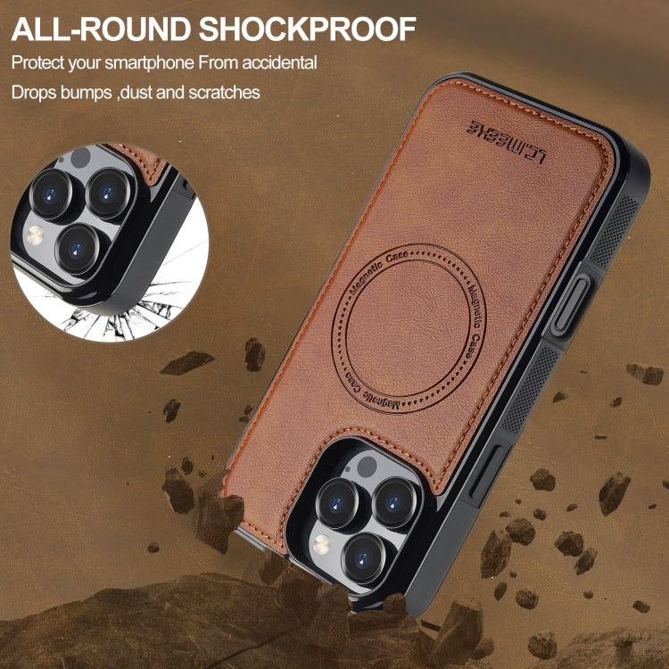 For iPhone 16 Pro Max LC.IMEEKE Magsafe Phone Case(Brown)