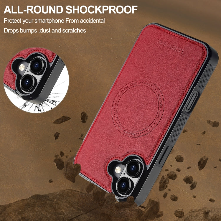 For iPhone 16 LC.IMEEKE Magsafe Phone Case(Red)