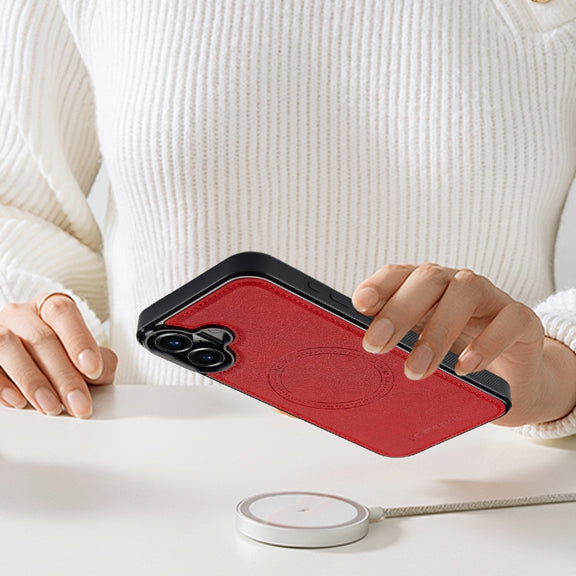 For iPhone 16 LC.IMEEKE Magsafe Phone Case(Red)