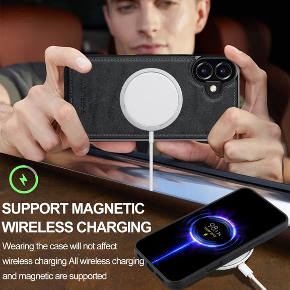 For iPhone 16 LC.IMEEKE Magsafe Phone Case(Black)