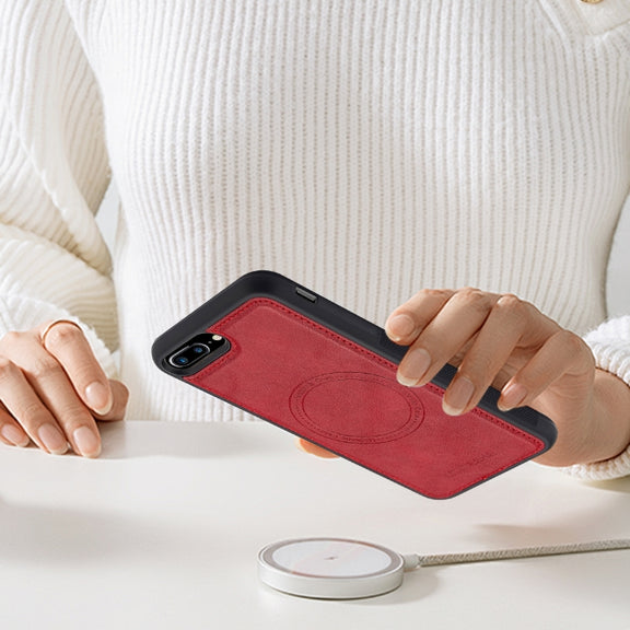 For iPhone SE 2024 LC.IMEEKE Magsafe Phone Case(Red)