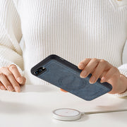 For iPhone 16e LC.IMEEKE Magsafe Phone Case(Blue)