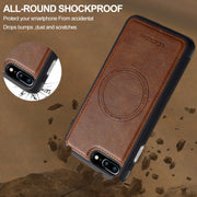 For iPhone 16e LC.IMEEKE Magsafe Phone Case(Brown)