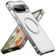 For Google Pixel 9 Pro Irregular Alloy Frame Fosted Translucent MagSafe Phone Case(Titanium) - Google Cases by PMC TechLife | Online Shopping South Africa | PMC TechLife | Buy Now Pay Later Mobicred