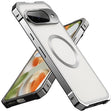 For Google Pixel 9 Irregular Alloy Frame Fosted Translucent MagSafe Phone Case(Titanium) - Google Cases by PMC TechLife | Online Shopping South Africa | PMC TechLife | Buy Now Pay Later Mobicred