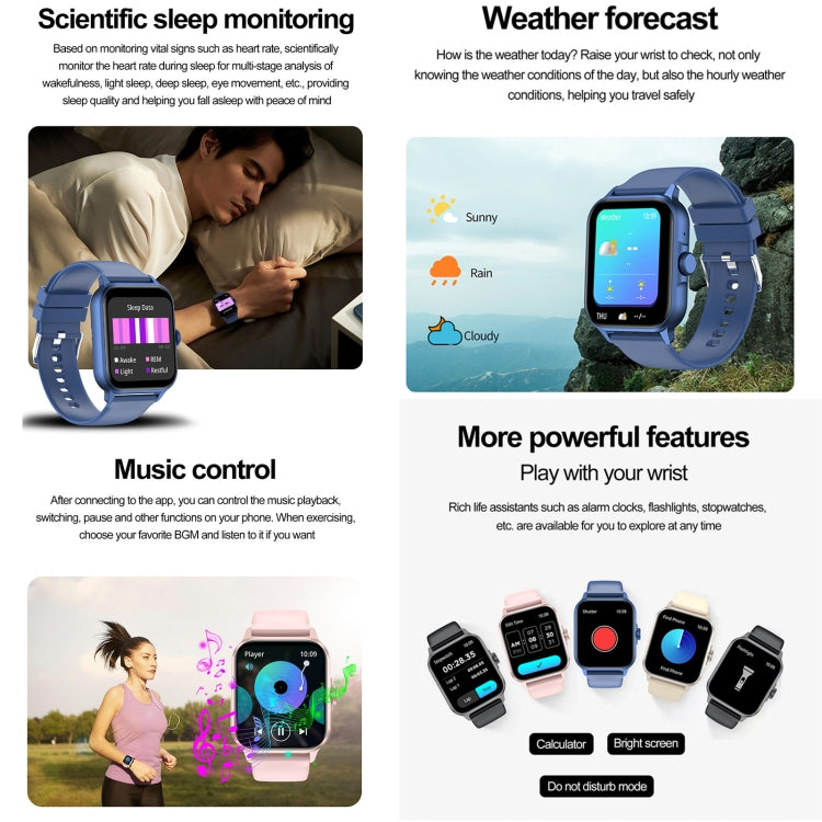 ZW36A 1.83 inch BT Call Smart Watch, Blood oxygen / Blood Pressure / Heart Rate(Black)