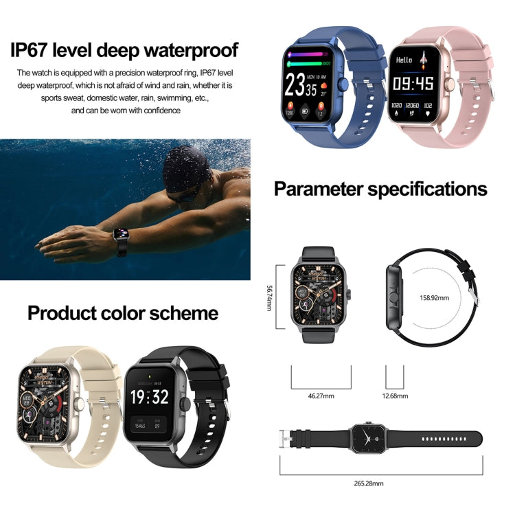 ZW36A 1.83 inch BT Call Smart Watch, Blood oxygen / Blood Pressure / Heart Rate(Black)