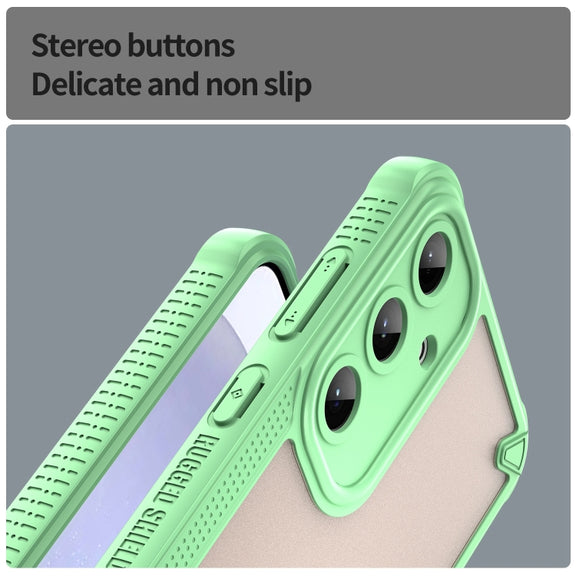 For Samsung Galaxy S25+ 5G Armor Glaze PC Hybrid TPU Phone Case(Green)