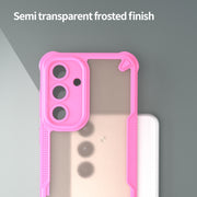For Samsung Galaxy S25 5G Armor Glaze PC Hybrid TPU Phone Case(Pink)