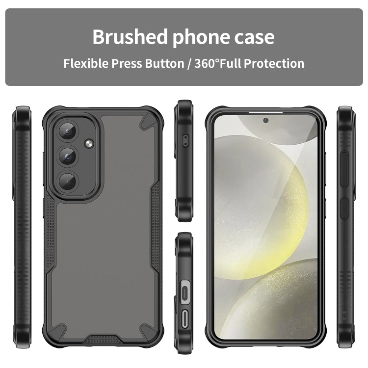 For Samsung Galaxy S25 5G Armor Glaze PC Hybrid TPU Phone Case(Black)