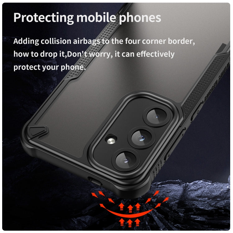 For Samsung Galaxy S25 5G Armor Glaze PC Hybrid TPU Phone Case(Black)
