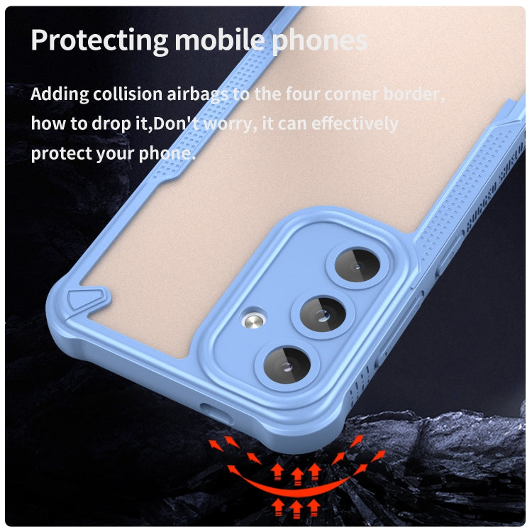 For Samsung Galaxy S25 5G Armor Glaze PC Hybrid TPU Phone Case(Blue)