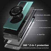 For Honor Magic V2 RSR Porsche Design Gold Medal Rotating Folding Series Ring Holder Phone Case(Royal Blue)